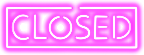 Pink neon closed sign